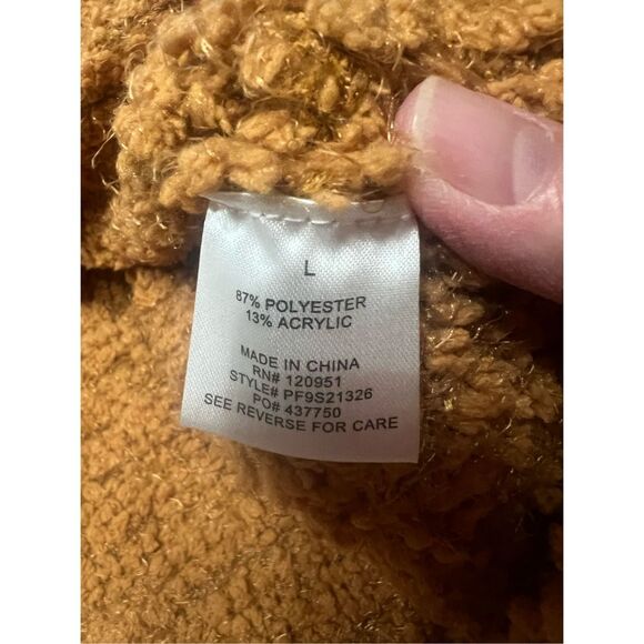 Pink Rose gold High/Low Popcorn Sweater Sz L NWT - Picture 4 of 8